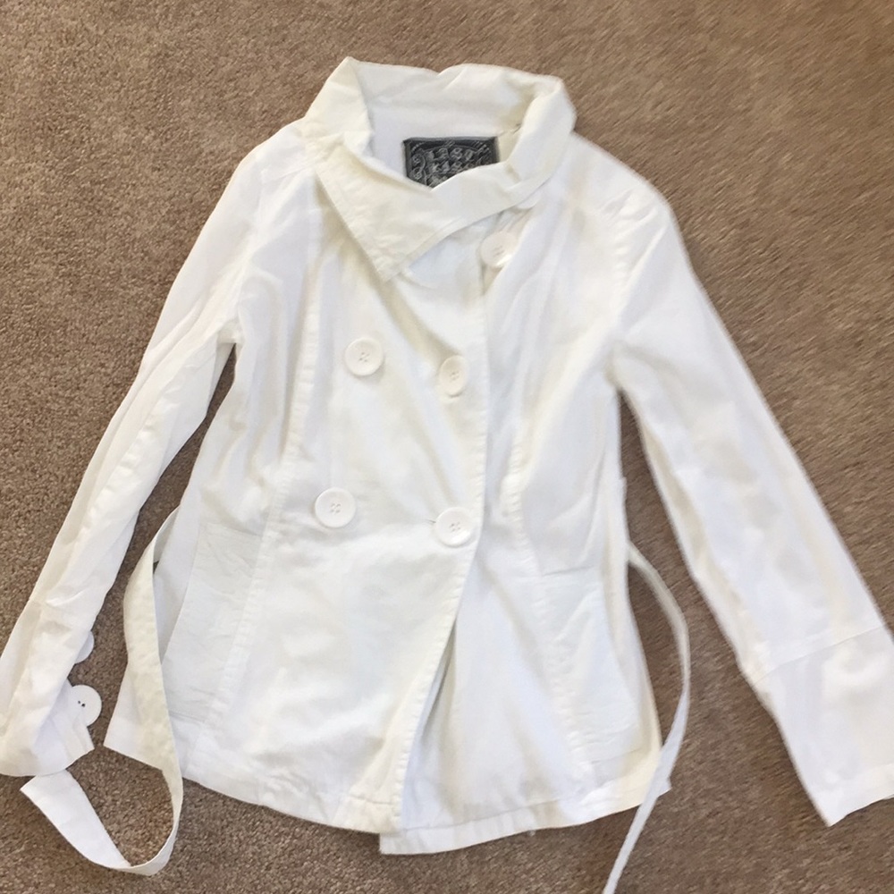 WOMENS WHITE COVER UP JACket size SMALL